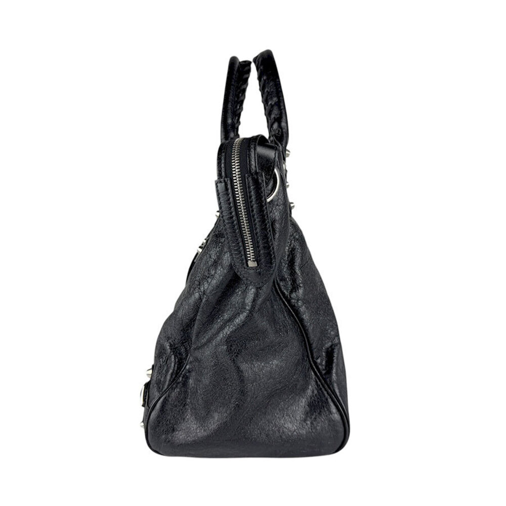 Balenciaga City Leather Shoulder Bag Black Silver - Picture 2 of 4